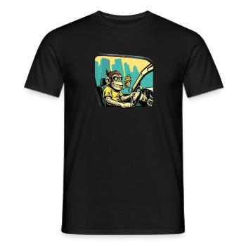 Variole du singe, herbe et taxi - T-shirt homme - noir - Devant - AI Model Male 178 light (178cm)