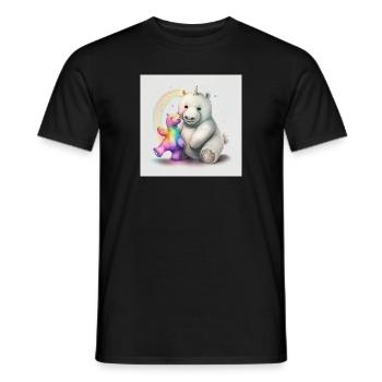 Love is love - also between bear and unicorn ;) - Men's T-Shirt - black - Front - AI Model Male 178 light (178cm)