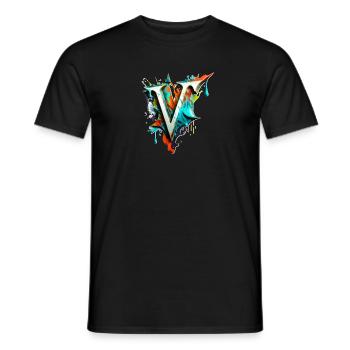 Graffiti Buchstabe V mit👑 - Männer T-Shirt - Schwarz - Vorne - AI Model Male 178 light (178cm)