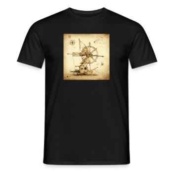 leonardo da vinci Maschine - Männer T-Shirt - Schwarz - Vorne - AI Model Male 178 light (178cm)