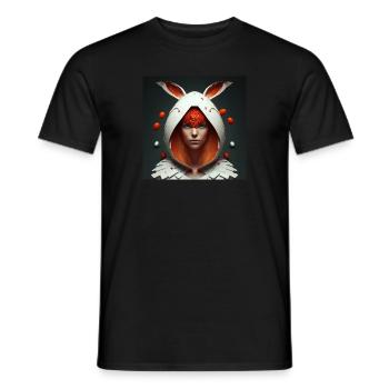 LAPIN BLANC CACHE OEUFS DE PAQUESOEUFS DE PAQUES - T-shirt homme - noir - Devant - AI Model Male 178 light (178cm)