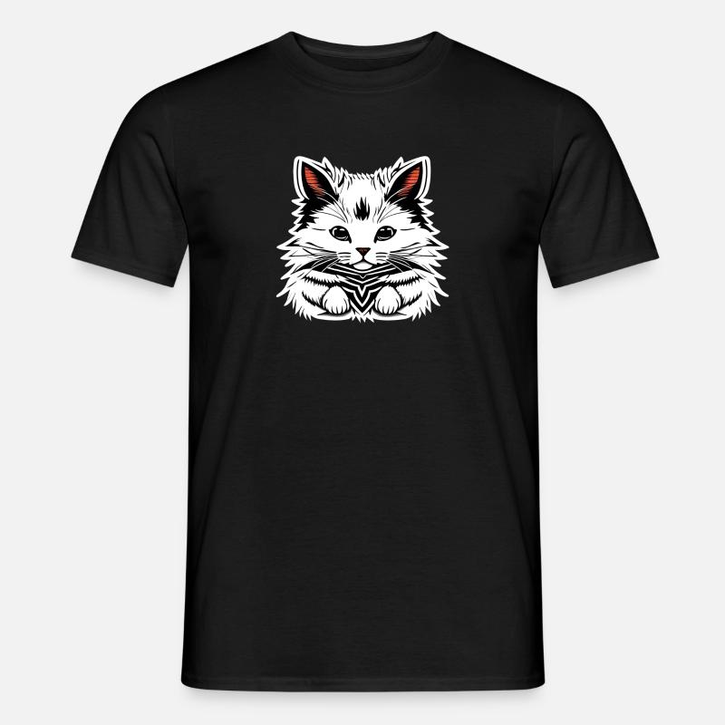 cute cat - Männer T-Shirt - Schwarz