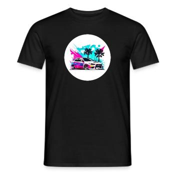 Miami Car 7 - Men's T-Shirt - black - Front - AI Model Male 178 light (178cm)