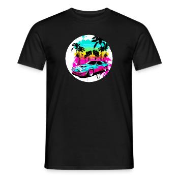 Miami Car 1 - Men's T-Shirt - black - Front - AI Model Male 178 light (178cm)