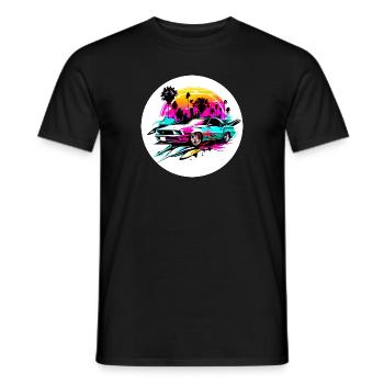 Miami Car 3 - Men's T-Shirt - black - Front - AI Model Male 178 light (178cm)