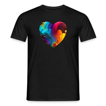 Heart with bright colors - Men's T-Shirt - black - Front - AI Model Male 178 light (178cm)