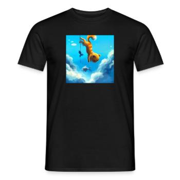 AI Shirt - Cat climbing the clouds - Männer T-Shirt - Schwarz - Vorne - AI Model Male 178 light (178cm)