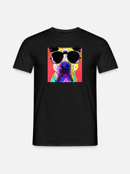 Great Dane with glasses - Men's T-Shirt - 