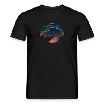 Dino Dream Night #1 - Männer T-Shirt - Schwarz - Vorne - AI Model Male 178 light (178cm)