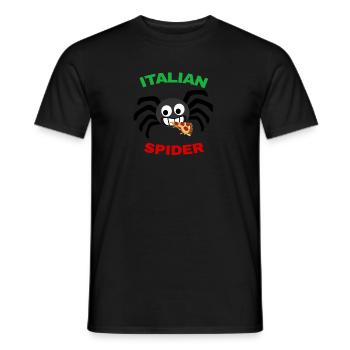 spider araignée rigolote italie - T-shirt homme - noir - Devant - AI Model Male 178 light (178cm)