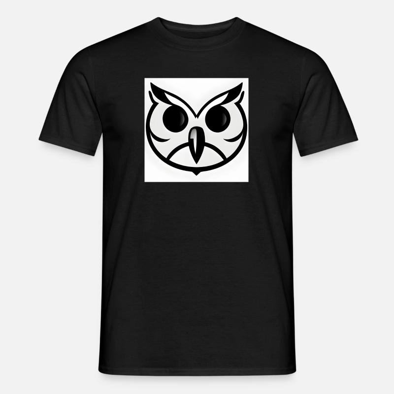 Owl, Heule, Front - Männer T-Shirt - Schwarz