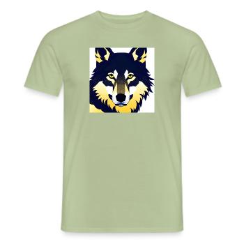 Wolf Shirt - Männer T-Shirt - Sage - Vorne - AI Model Male 178 light (178cm)