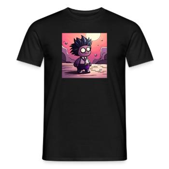 cute monster with suit - Men's T-Shirt - black - Front - AI Model Male 178 light (178cm)