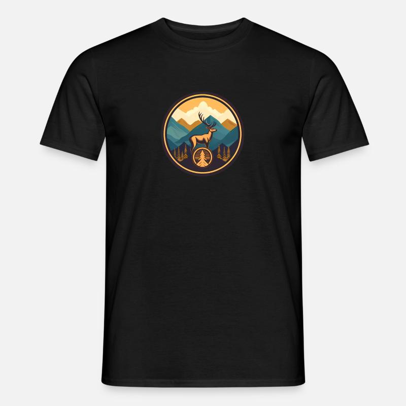 Berge mit Hirsch - Männer T-Shirt - undefined
