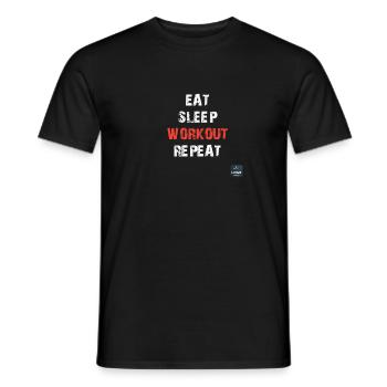 Eat sleep WORKOUT repeat - T-shirt homme - noir - Devant - AI Model Male 178 light (178cm)