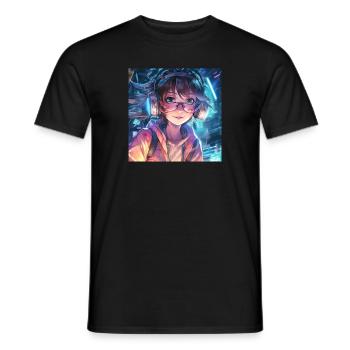 Akari Mizuki - Männer T-Shirt - Schwarz - Vorne - AI Model Male 178 light (178cm)