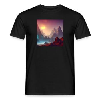 Mystic Mountains - Men's T-Shirt - black - Front - AI Model Male 178 light (178cm)