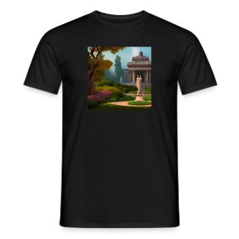Gardens with Statue - Männer T-Shirt - Schwarz - Vorne - AI Model Male 178 light (178cm)