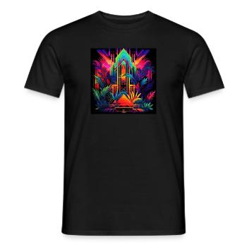 Neon Urban Jungle - Männer T-Shirt - Schwarz - Vorne - AI Model Male 178 light (178cm)