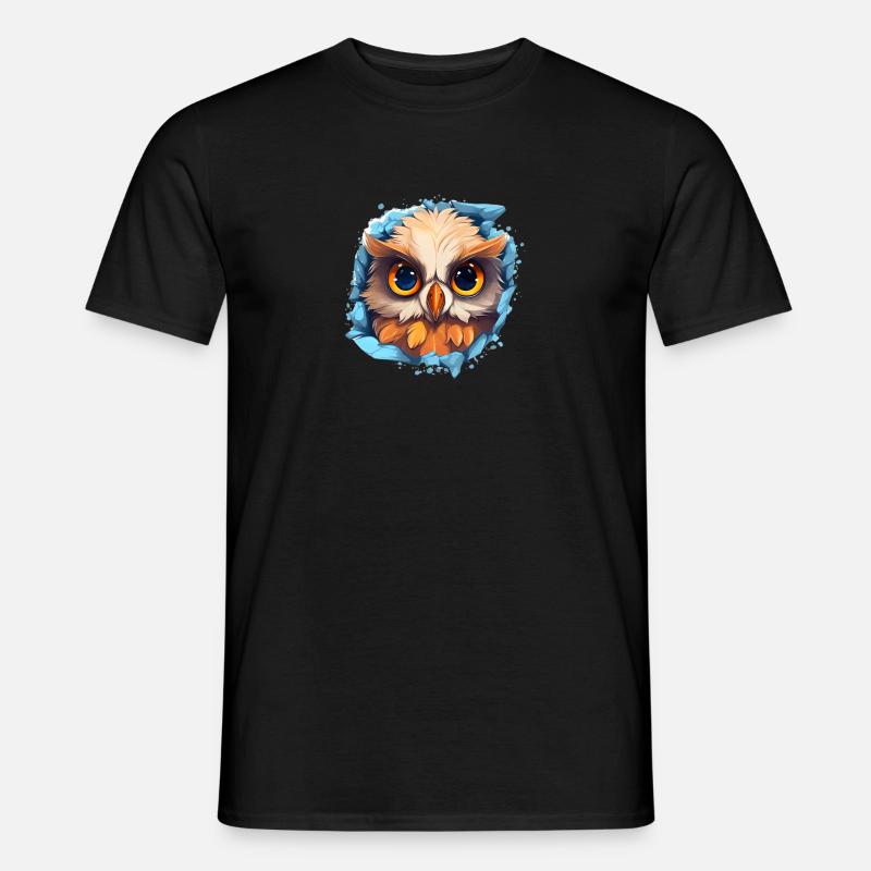 Niedliche Wachsame Eule | Nachtschwärmer Eule - Männer T-Shirt - undefined