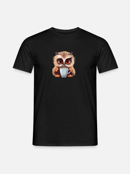 Niedliche Wachsame Eule | Nachtschwärmer Eule - Männer T-Shirt -