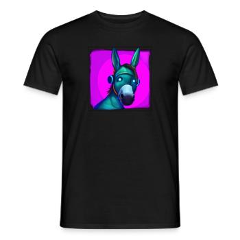 Synthwave Donkey - Männer T-Shirt - Schwarz - Vorne - AI Model Male 178 light (178cm)