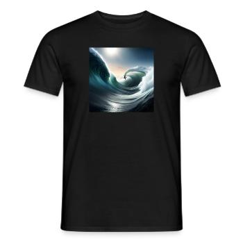 Surfing tubewave - Männer T-Shirt - Schwarz - Vorne - AI Model Male 178 light (178cm)