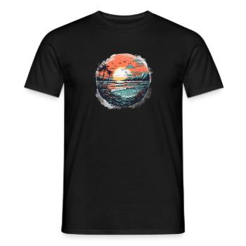 Sunset - Männer T-Shirt - Schwarz - Vorne - AI Model Male 178 light (178cm)
