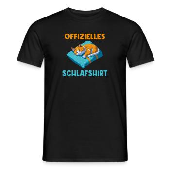 Schlafende Katze - Offizielles Schlafshirt - Männer T-Shirt - Schwarz - Vorne - AI Model Male 178 light (178cm)