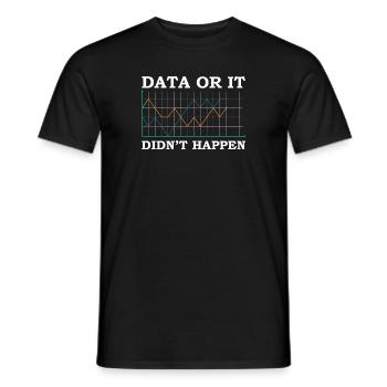 Données ou cela ne s’est pas produit Analyste de données - T-shirt homme - noir - Devant - AI Model Male 178 light (178cm)