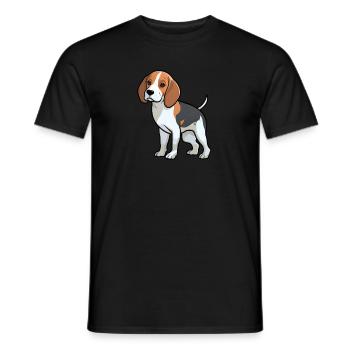 Illustration de bande dessinée mignonne de Beagle pour les fans de Beagle - T-shirt homme - noir - Devant - AI Model Male 178 light (178cm)