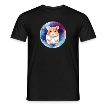 Drôle de hamster dans l’espace Hamster Astronaute - T-shirt homme - noir - Devant - AI Model Male 178 light (178cm)