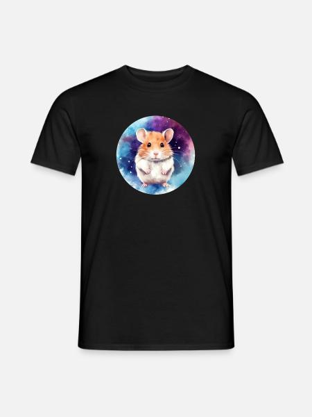 Lustiger Hamster im Weltall Hamster Astronaut - Männer T-Shirt - Schwarz