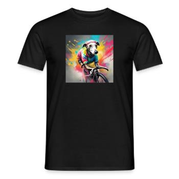 Whippet Sports Rennradfahrer - Männer T-Shirt - Schwarz - Vorne - AI Model Male 178 light (178cm)
