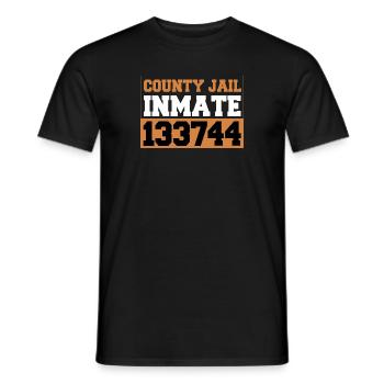 Häftlingsnummer des Bezirksgefängnisses Halloween - Männer T-Shirt - Schwarz - Vorne - AI Model Male 178 light (178cm)