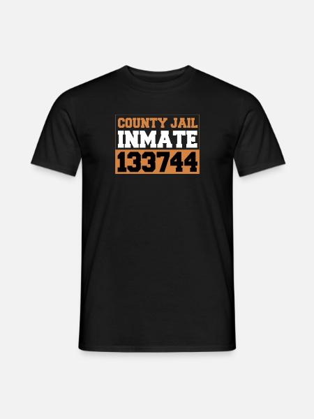 County Jail Gedetineerde Nummer Halloween - Heren T-shirt - zwart