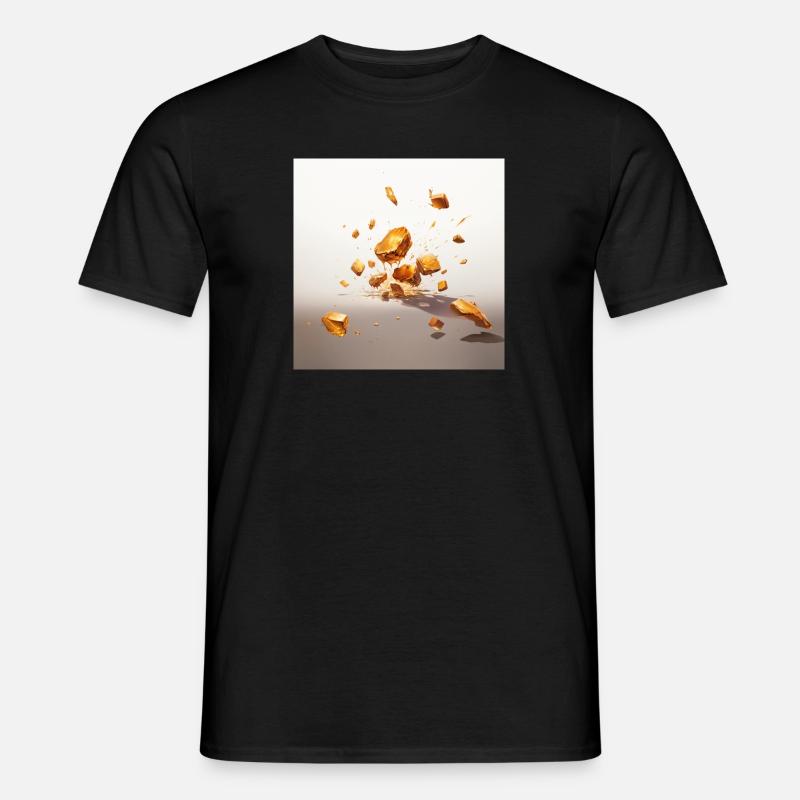 Goldnugget falling down - Männer T-Shirt - Schwarz