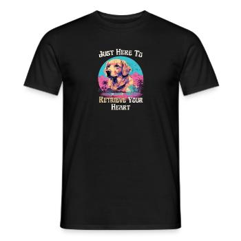 Golden Retrievererobert Herzen - Männer T-Shirt - Schwarz - Vorne - AI Model Male 178 light (178cm)