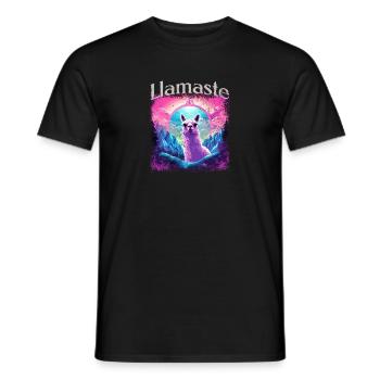 Lama Namaste - Männer T-Shirt - Schwarz - Vorne - AI Model Male 178 light (178cm)