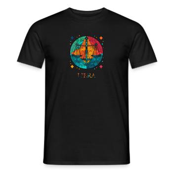 Libra Zodiac Sign - Waage Sternzeichen - Männer T-Shirt - Schwarz - Vorne - AI Model Male 178 light (178cm)