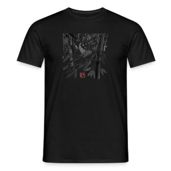 Panda in Forest - Men's T-Shirt - black - Front - AI Model Male 178 light (178cm)