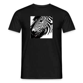 Zebra black and white - Men's T-Shirt - black - Front - AI Model Male 178 light (178cm)