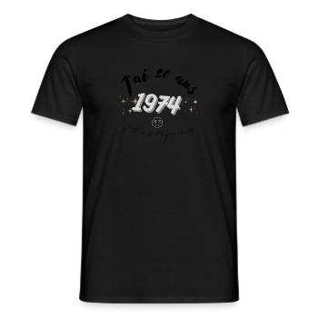 j'ai 20 ans et 30 ans d'expérience cadeau humour - T-shirt homme - noir - Devant - AI Model Male 178 light (178cm)
