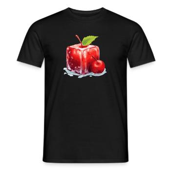 The Cube - Apple in an - Men's T-Shirt - black - Front - AI Model Male 178 light (178cm)