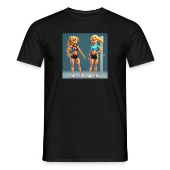 Style d’animation 3D Belle fille entraîneur de fitness - T-shirt homme - noir - Devant - AI Model Male 178 light (178cm)