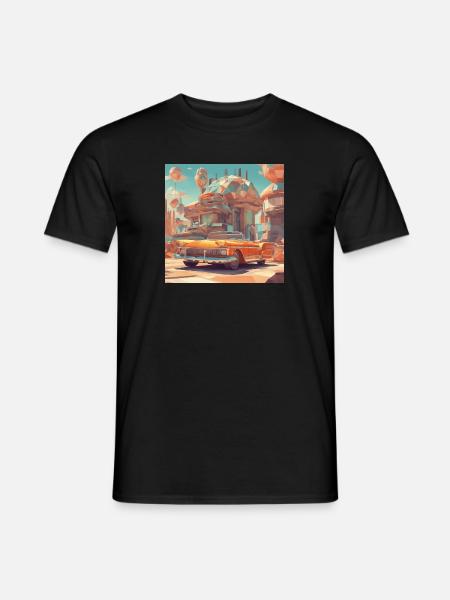 retro-futurismus,1950s, Lowpoly,artwork,scetch - Männer T-Shirt - Schwarz