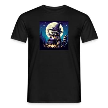 Raccoon Halloween - Men's T-Shirt - black - Front - AI Model Male 178 light (178cm)