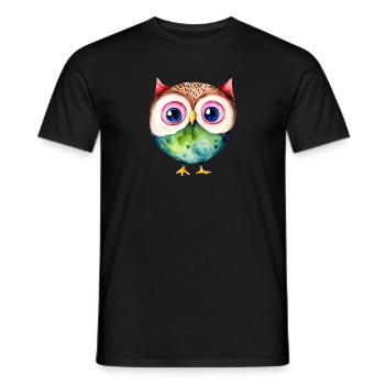 Hibou - un bel oiseau, un symbole de sagesse - T-shirt homme - noir - Devant - AI Model Male 178 light (178cm)