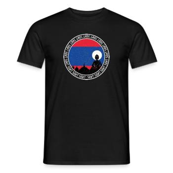 Laos Lao Laotien drapeau Temple Lao I cadeau - T-shirt homme - noir - Devant - AI Model Male 178 light (178cm)