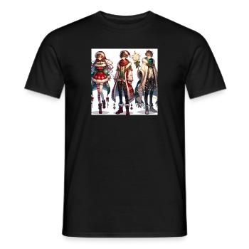 "Mystische Weihnacht: Manga-Zauber" - Männer T-Shirt - Schwarz - Vorne - AI Model Male 178 light (178cm)